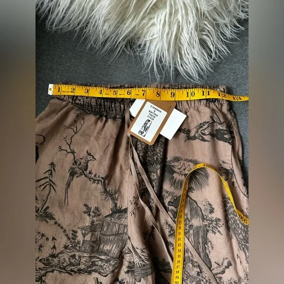 Kleen Women’s Pants Linen Crop Wide Leg Black Pull On Pockets Size S NWT - Picture 10 of 11